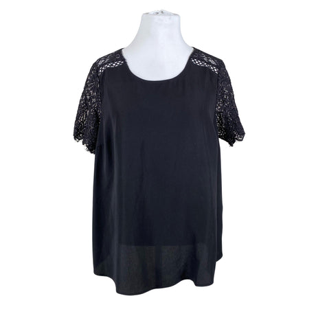 Unisex Zizzi - Lühikeste käistega pluus, suurus 46 - Must ()