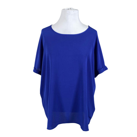 Unisex Zizzi - Lühikeste käistega pluus, suurus 46 - Sinine ()