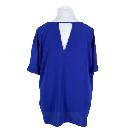 Unisex Zizzi - Lühikeste käistega pluus, suurus 46 - Sinine (2)