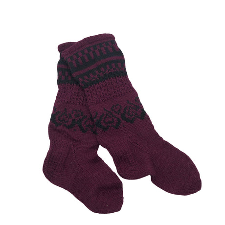 Unisex Handmade - Villased sokid, suurus 39 - Veinipunane ()