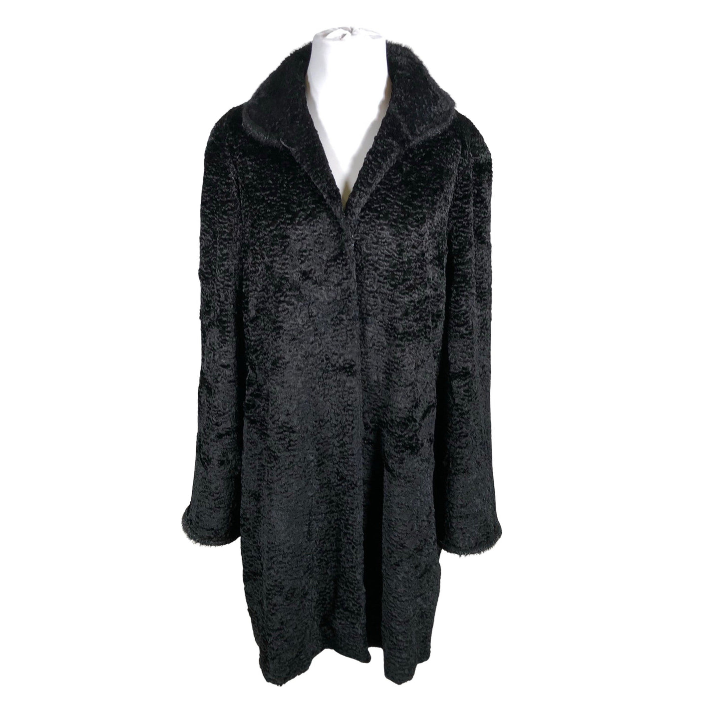 Unisex Alexandra - Kunstkarusnahast mantel, suurus 44 - Must (1)