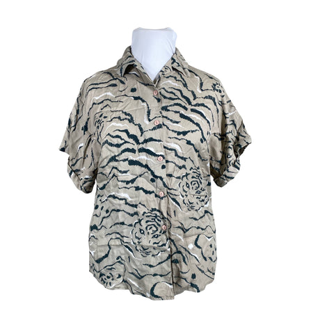 Unisex Rafaella - Lühikeste käistega pluus, suurus 42 - Beige ()