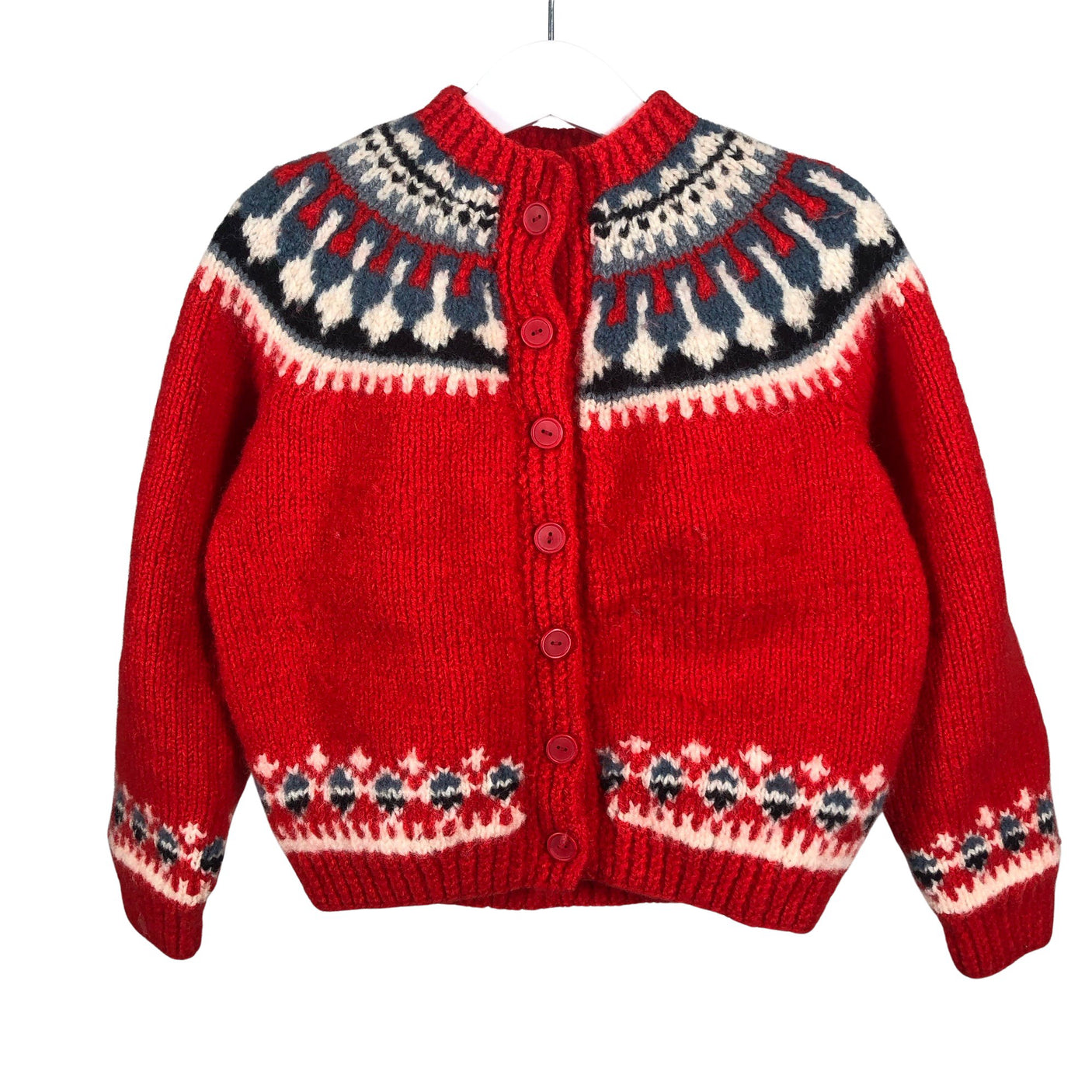 Unisex Handmade - Kardigan, suurus 110 - 116 - Punane (1)