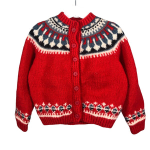 Unisex Handmade - Kardigan, suurus 110 - 116 - Punane (1)