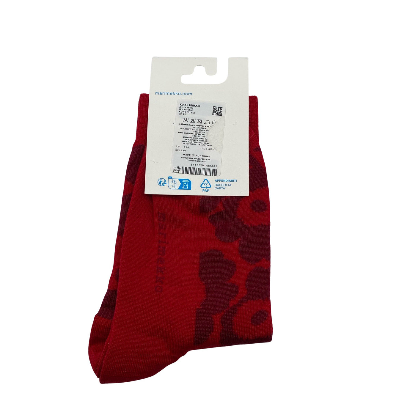 Unisex Marimekko - Sokid, suurus 40 - Punane (2)