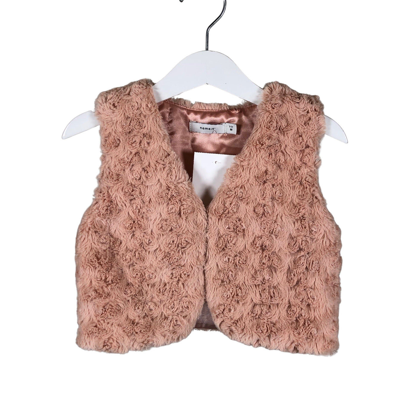 Unisex Name It - Kunstkarusnahast vest, suurus 92 - 98 - Heleroosa (1)
