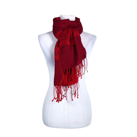 Unisex Pashmina - Õhuke sall, suurus Maxi - Punane ()