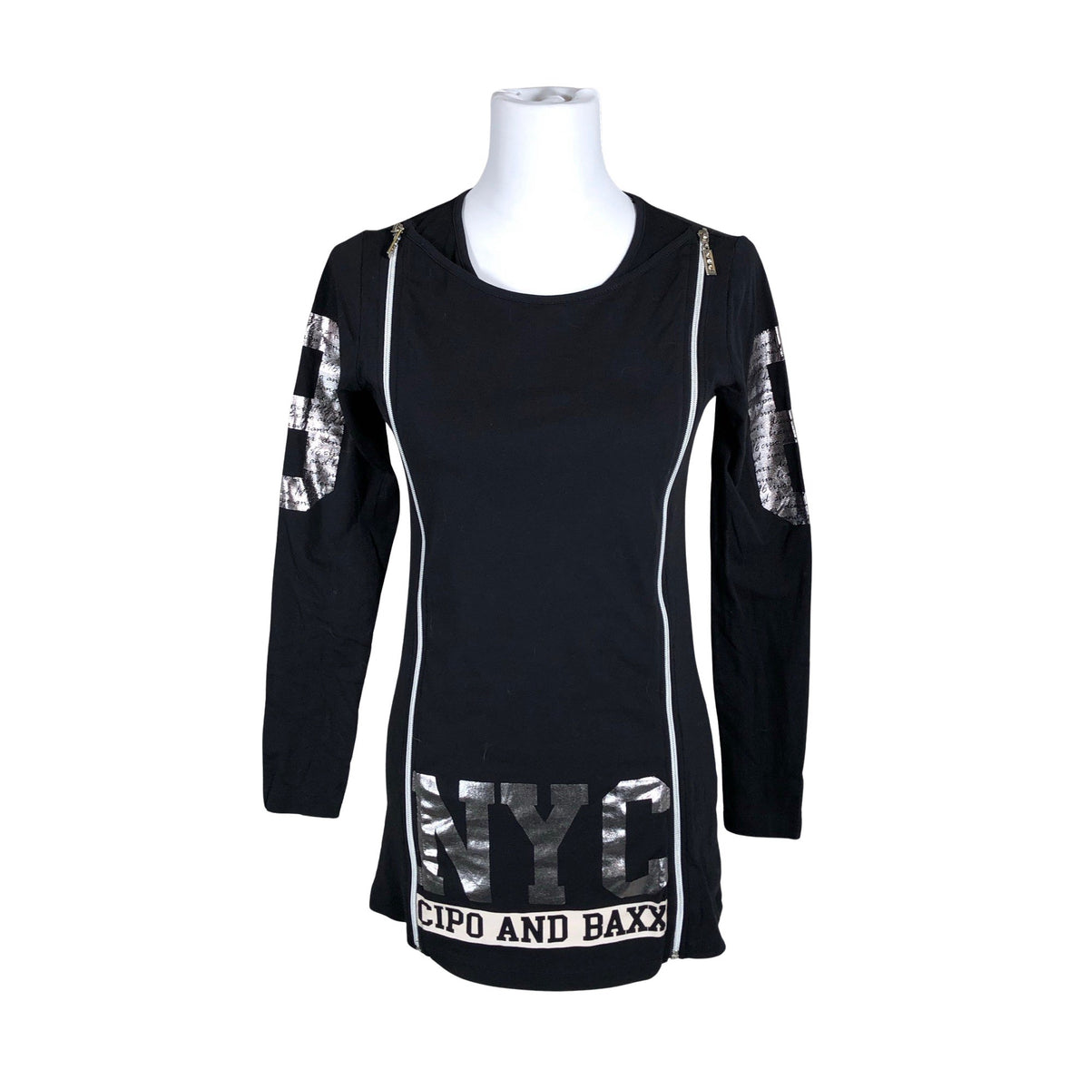 Unisex Cipo & Baxx - Trikotaažist pluus, suurus 36 - Must (1)