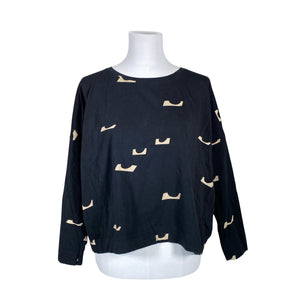 Unisex Papu - Trikotaažist pluus, suurus 38 - Must (1)