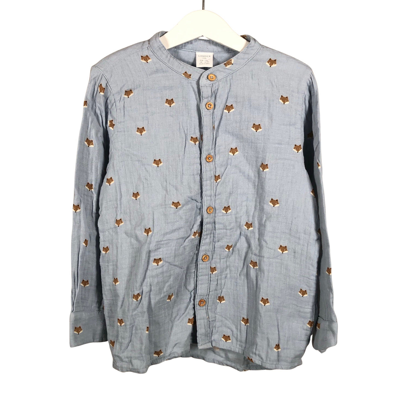 Unisex Lindex - Trikotaažist pluus, suurus 116 - 122 - Helesinine (1)
