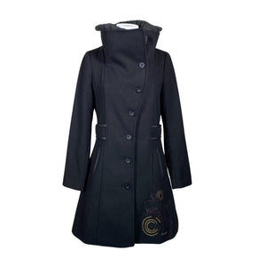 Unisex Desigual - Villane mantel, suurus 40 - Must (1)