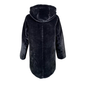 Unisex Esprit - Kunstkarusnahast mantel, suurus 36 - Must (2)