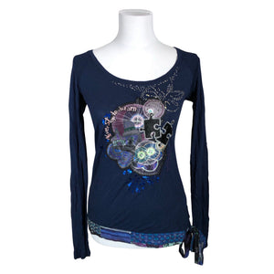 Unisex Desigual - Trikotaažist pluus, suurus 36 - Sinine (1)