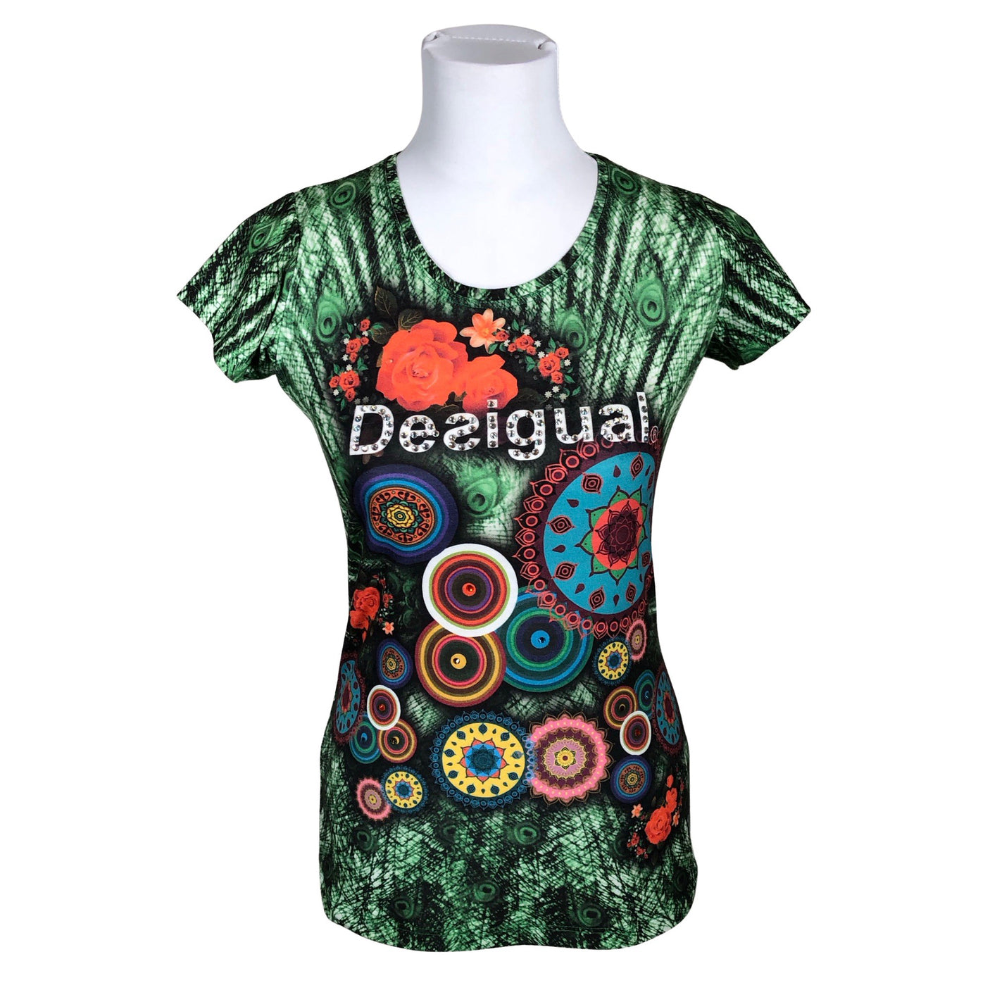 Unisex Desigual - T-särk, suurus 38 - Roheline (1)