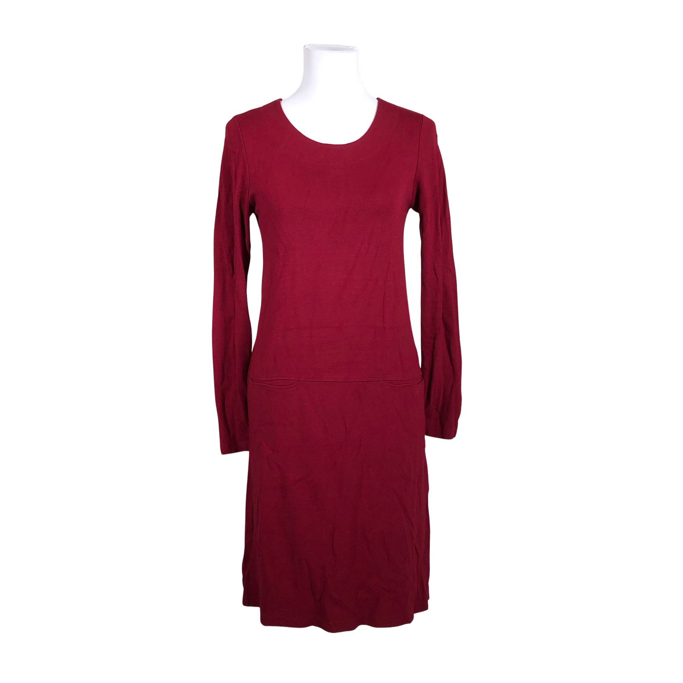Unisex Nanso - Trikotaažist kleit, suurus 36 - Veinipunane (1)