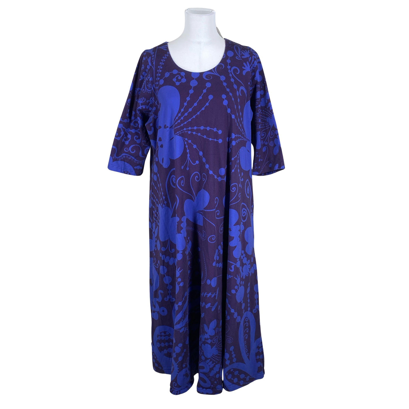 Unisex Virkkukoukkunen - Trikotaažist kleit, suurus 40 - Sinine (1)
