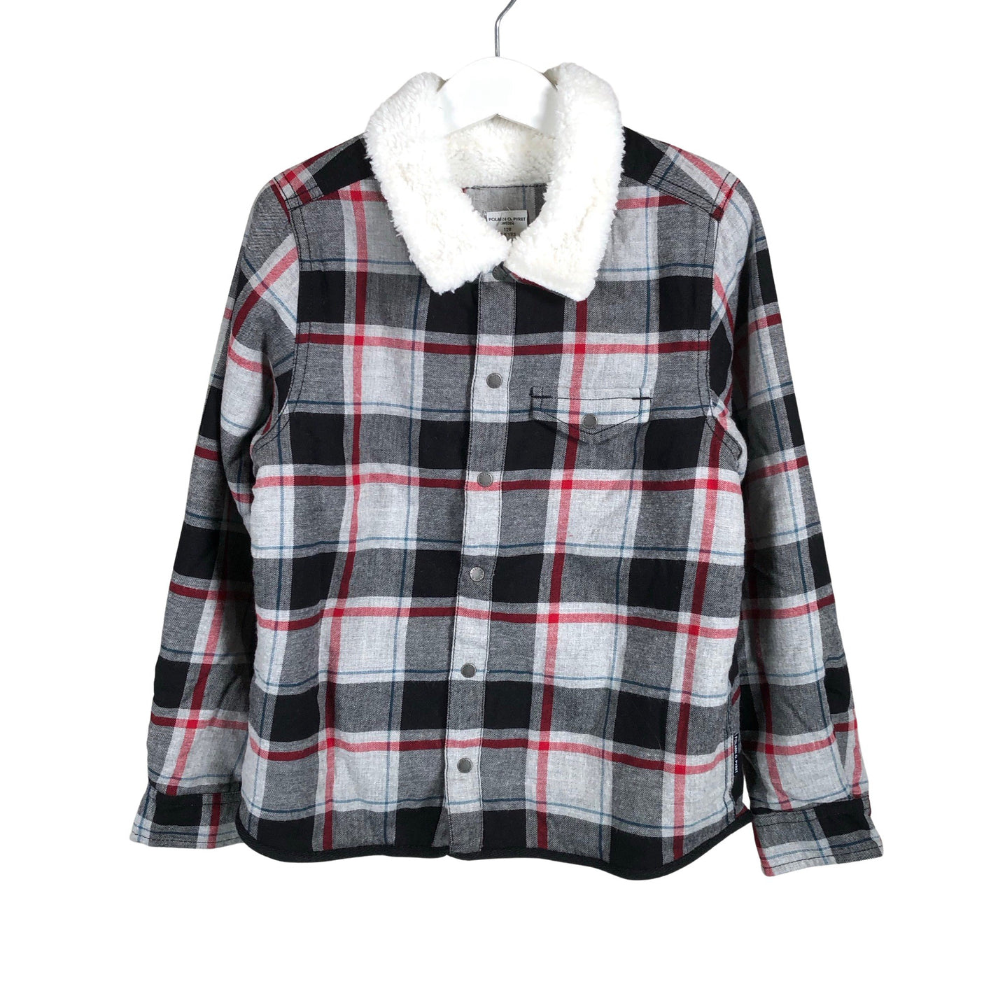 Unisex Polarn O. Pyret - Flanellsärk, suurus 122 - 128 - Hall (1)