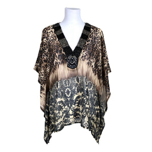 Unisex Just M Paris - Lühikeste käistega pluus, suurus 38 - Pruun (1)