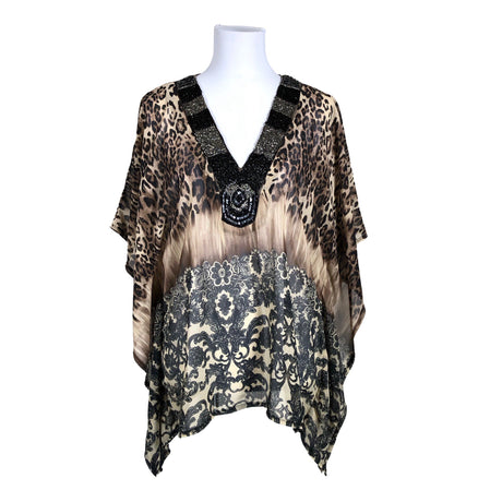 Unisex Just M Paris - Lühikeste käistega pluus, suurus 38 - Pruun ()