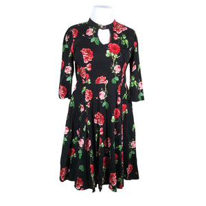 Unisex Hearts & Roses - Mitteveniv kleit, suurus 44 - Must (1)