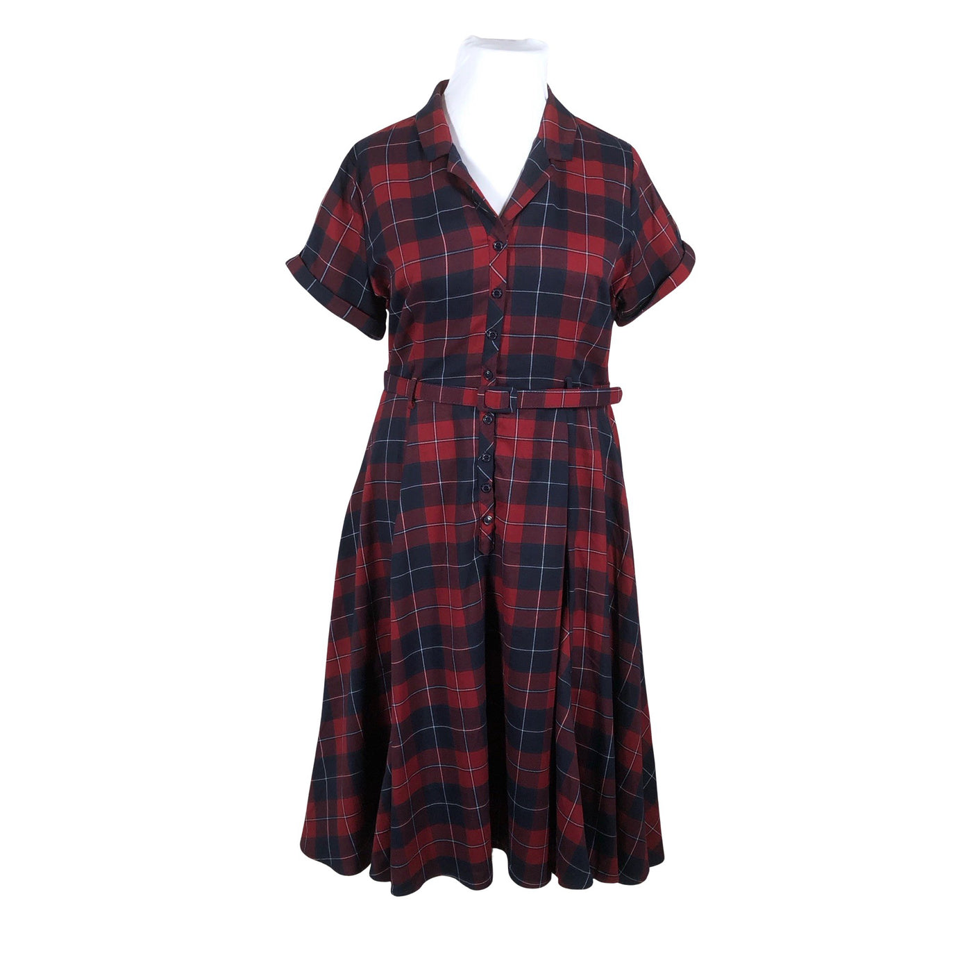 Unisex Collectif Vintage - Mitteveniv kleit, suurus 44 - Veinipunane (1)