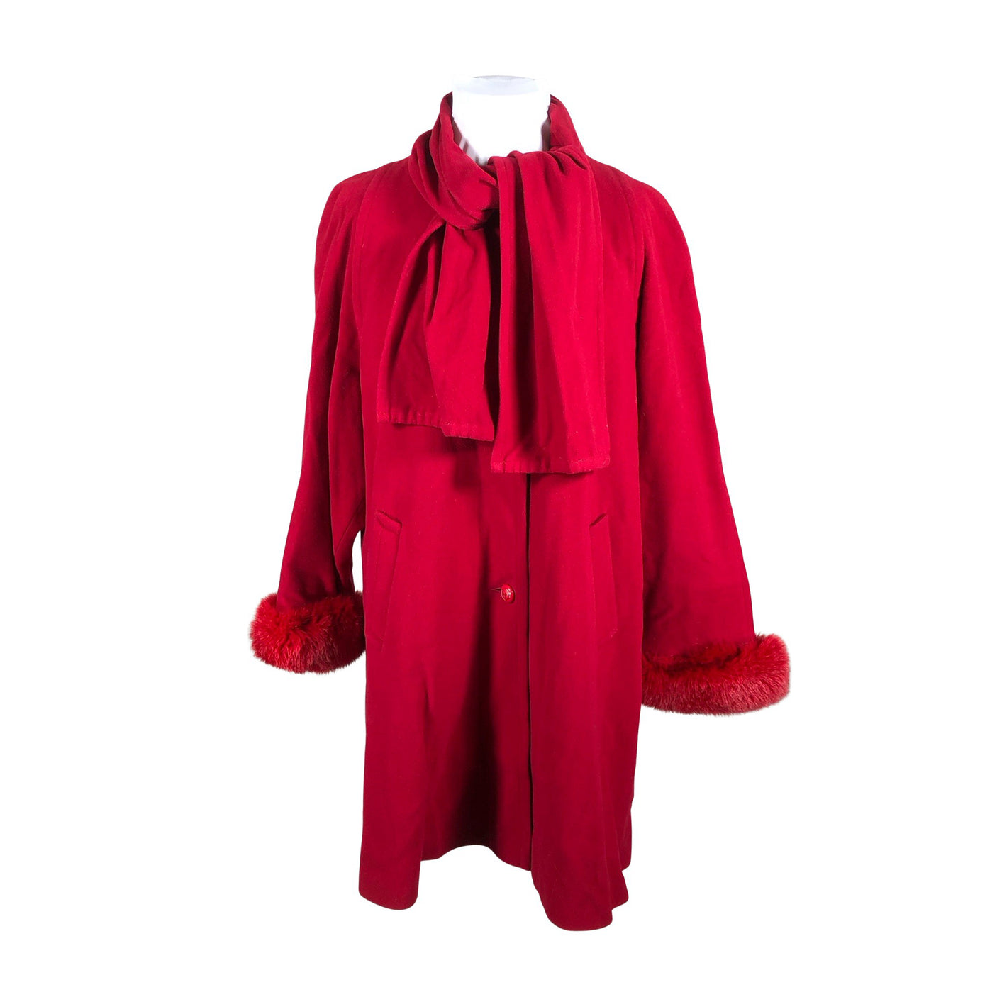 Unisex Scandinavian Look - Villane mantel, suurus 46 - Punane (1)