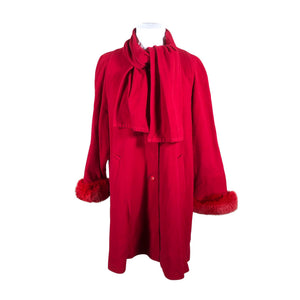 Unisex Scandinavian Look - Villane mantel, suurus 46 - Punane (1)