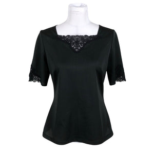 Unisex Lady Ann - Lühikeste käistega pluus, suurus 40 - Must (1)