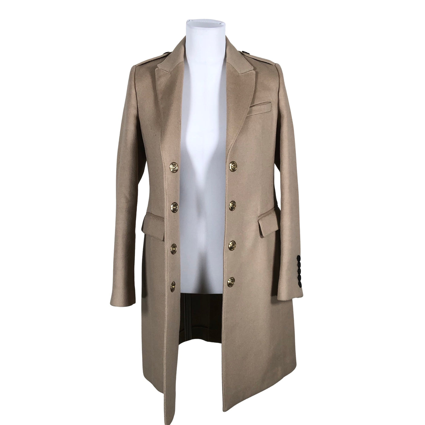 Unisex Burberry - Villane mantel, suurus 38 - Beige (4)