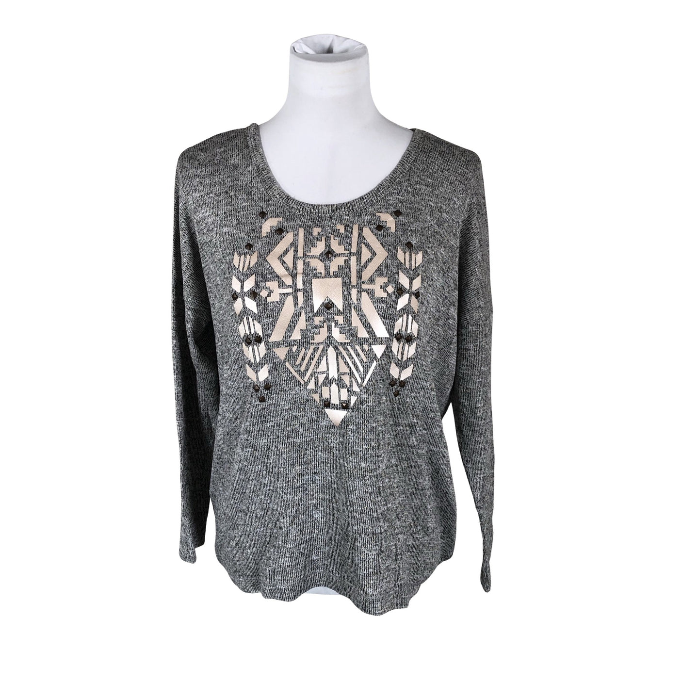 Unisex Cream - Trikotaažist pluus, suurus 36 - Hall (1)