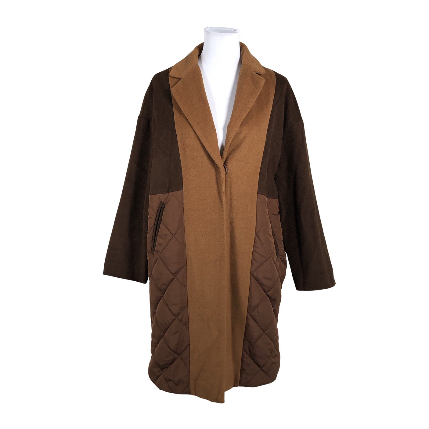 Unisex Y.A.S - Villane mantel, suurus 38 - Pruun (1)