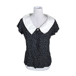Unisex Rabalder - Lühikeste käistega pluus, suurus 40 - Must (1)