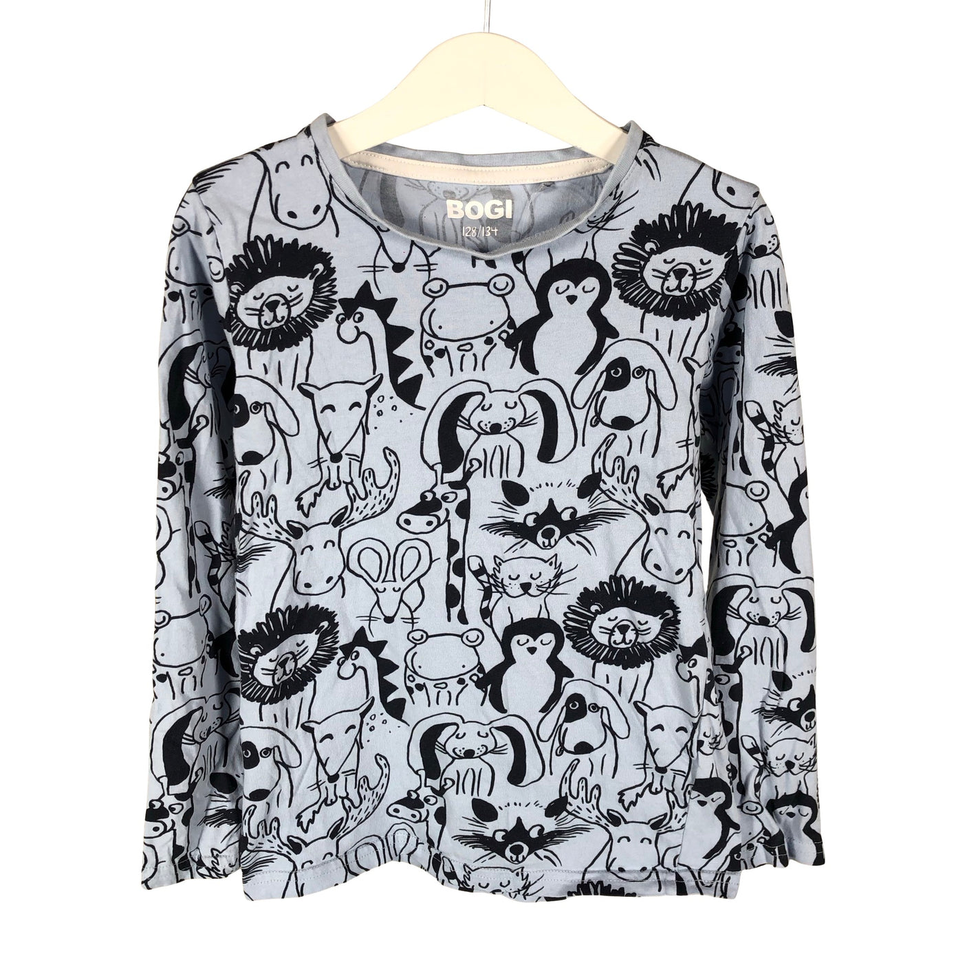 Poikien Bogi - Trikoopaita, koko 128 - 134 - Vaaleansininen