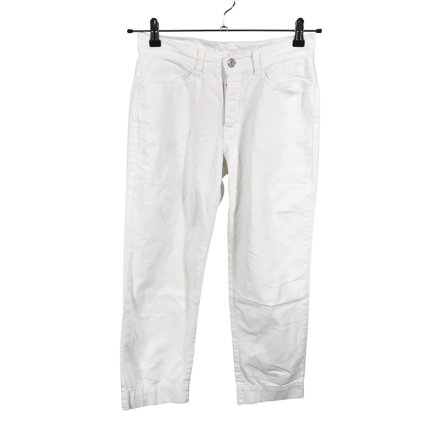Unisex Very Nice - Mittevenivad poolpikad püksid, suurus W30 - Valge (1)