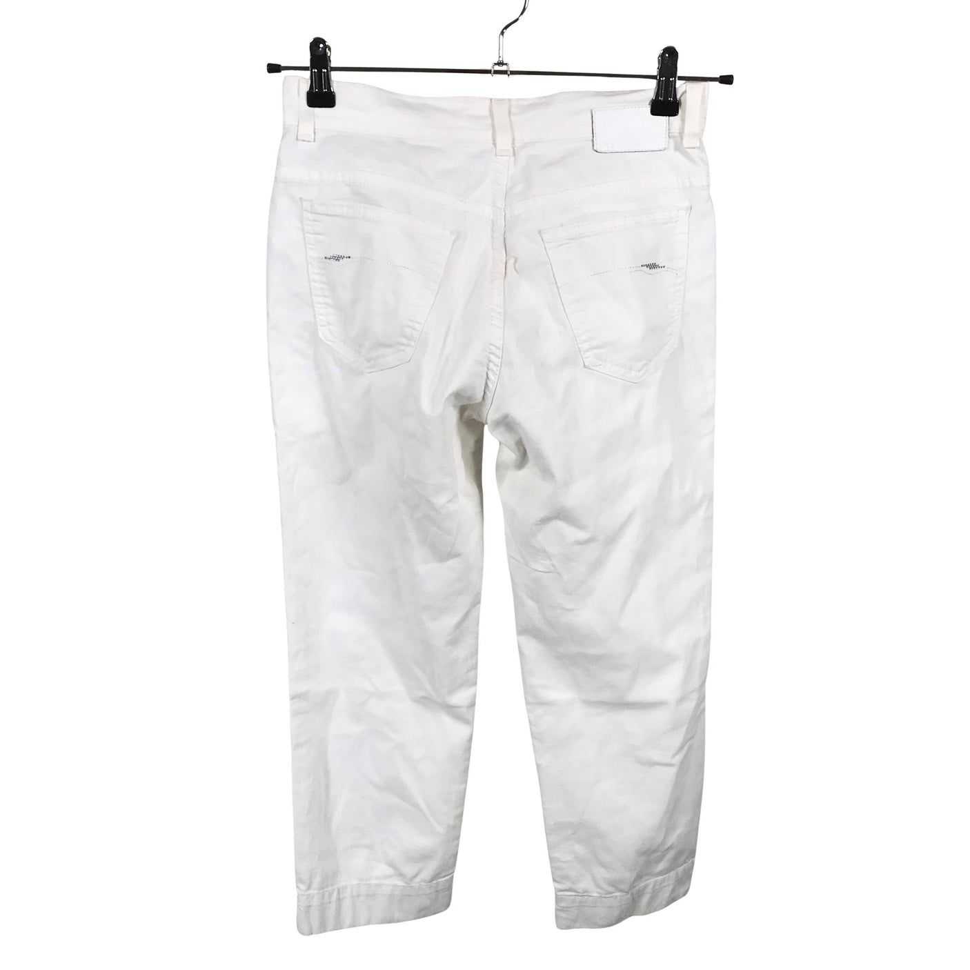Unisex Very Nice - Mittevenivad poolpikad püksid, suurus W30 - Valge (2)