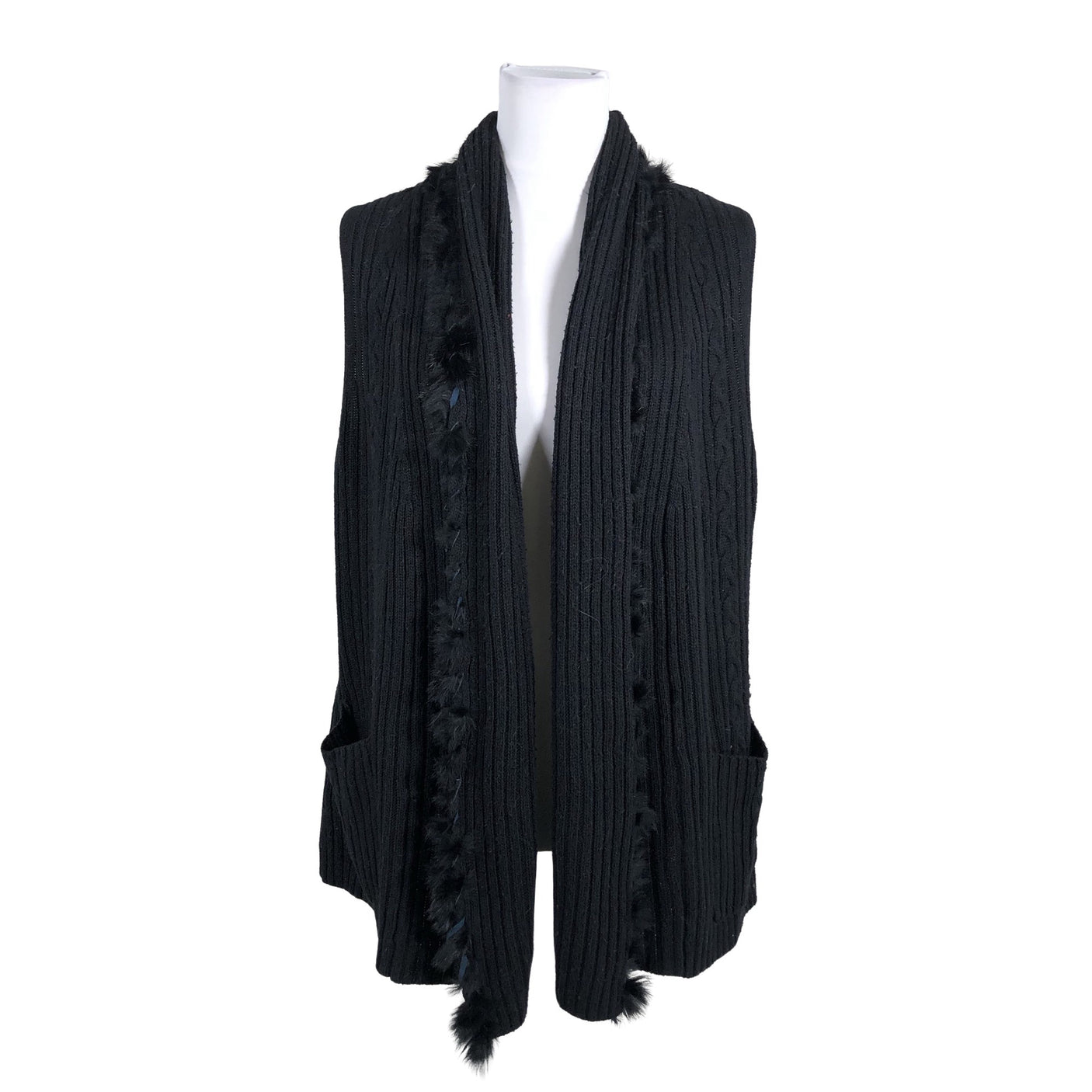Unisex S.T.I - Kootud vest, suurus 40 - Must (1)