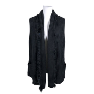 Unisex S.T.I - Kootud vest, suurus 40 - Must (1)