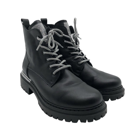 Unisex Rieker - Nööridega saapad, suurus 40 - Must (2)