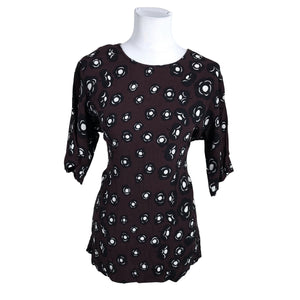 Unisex Marimekko - Lühikeste käistega pluus, suurus 36 - Veinipunane (1)