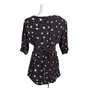 Unisex Marimekko - Lühikeste käistega pluus, suurus 36 - Veinipunane (2)