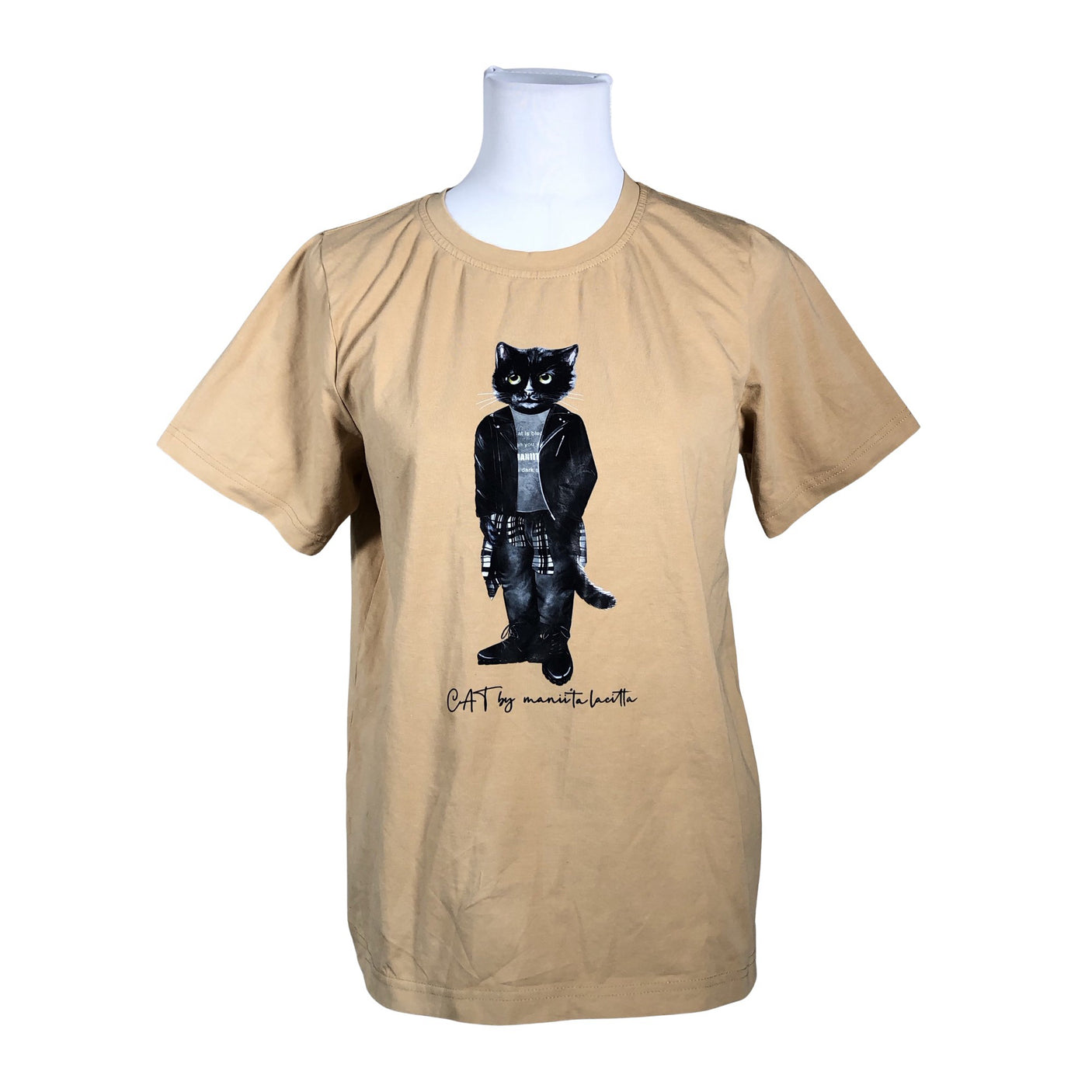 Unisex CAT By Manii'ta Lacitta - T-särk, suurus 40 - Beige (1)