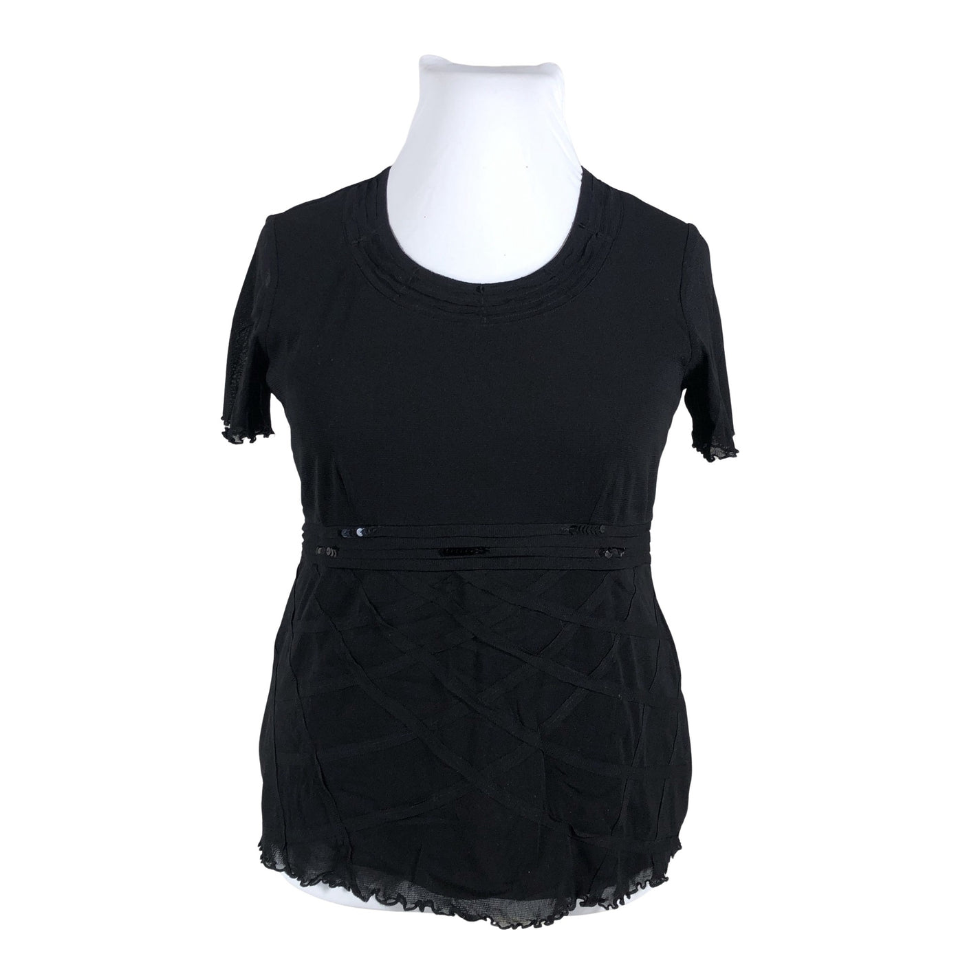 Unisex Gerry Weber - Lühikeste käistega pluus, suurus 42 - Must (1)