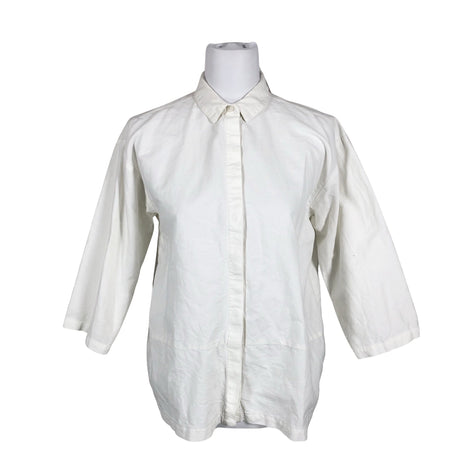 Unisex R-collection - Lühikeste käistega pluus, suurus 36 - Looduslik valge ()