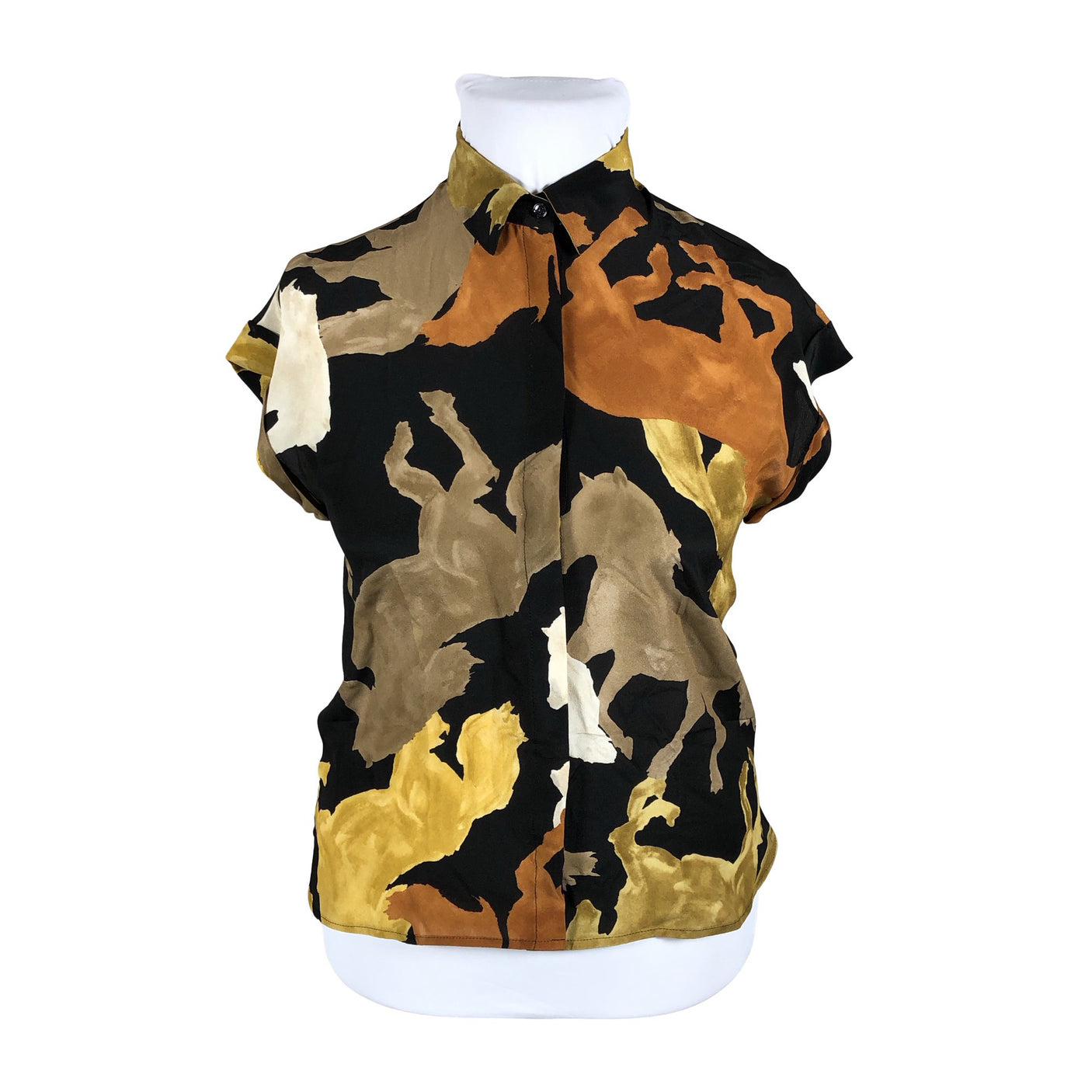 Unisex Marella - Lühikeste käistega pluus, suurus 42 - Pruun (1)