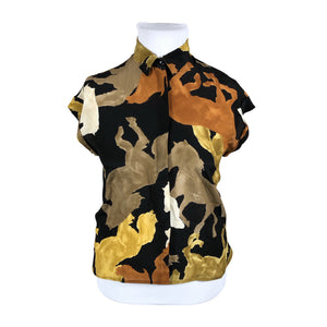 Unisex Marella - Lühikeste käistega pluus, suurus 42 - Pruun (1)