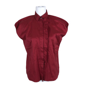 Unisex Hugo Boss - Lühikeste käistega pluus, suurus 40 - Veinipunane (2)