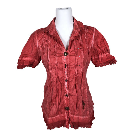 Unisex Elisa Cavaletti - Lühikeste käistega pluus, suurus 34 - Punane (2)