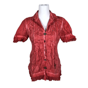 Unisex Elisa Cavaletti - Lühikeste käistega pluus, suurus 34 - Punane (1)