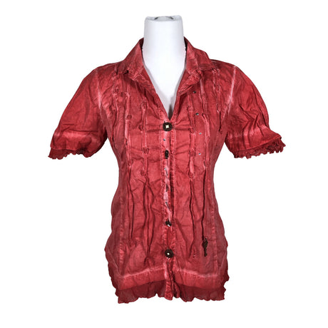Unisex Elisa Cavaletti - Lühikeste käistega pluus, suurus 34 - Punane ()