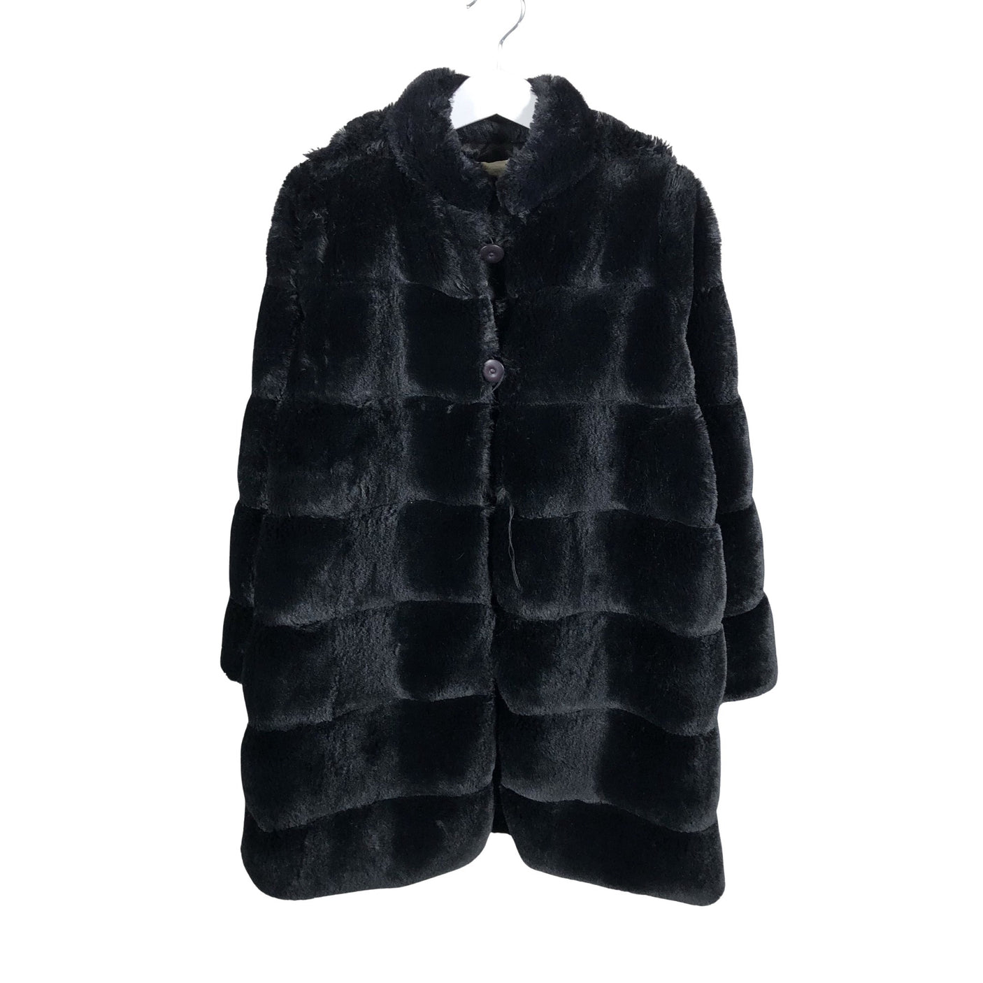 Unisex Mignelin - Kunstkarusnahast mantel, suurus 134 - 140 - Must (2)